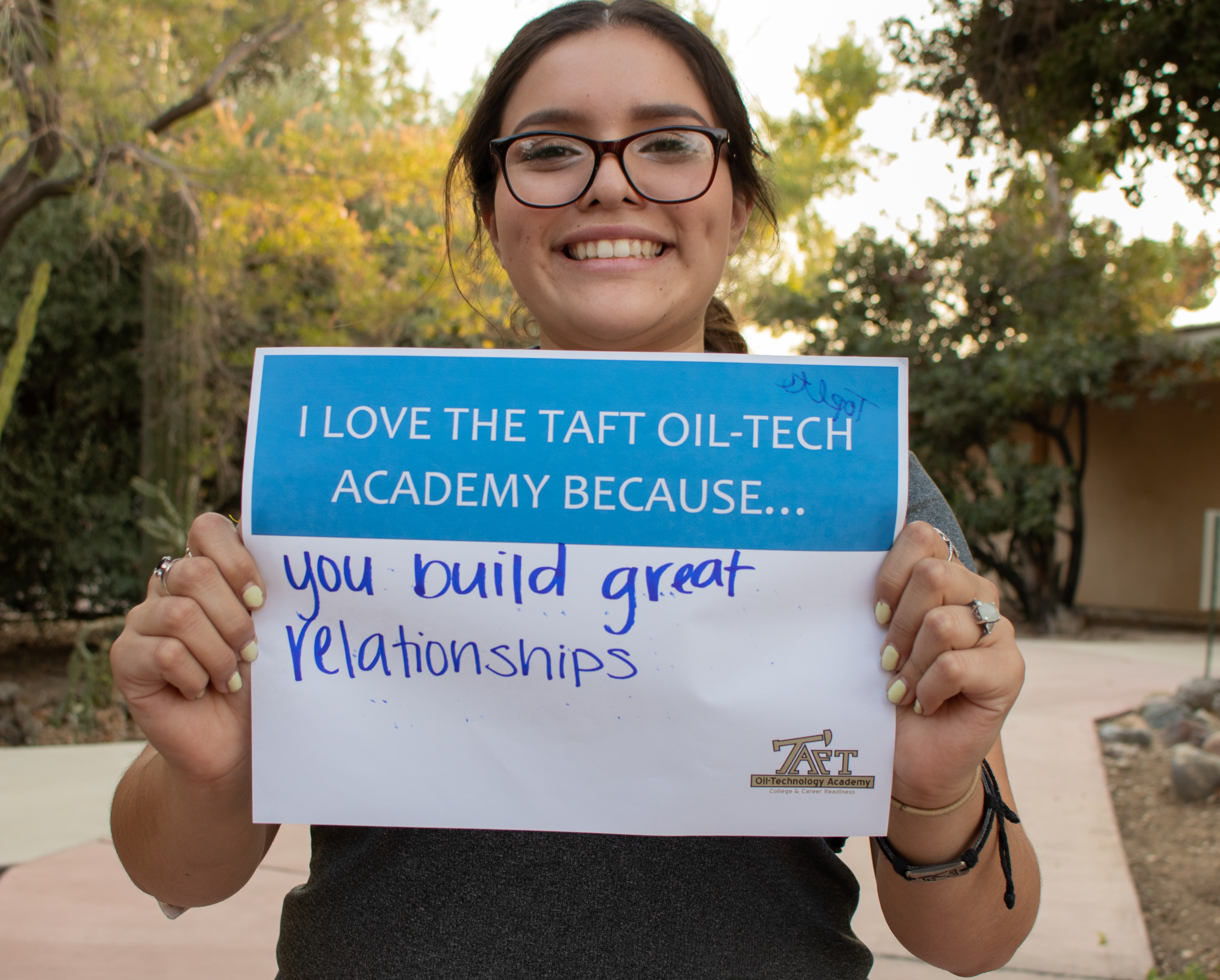Student Christina - "I love Taft Oil-Tech Academy because...you build great relationships"