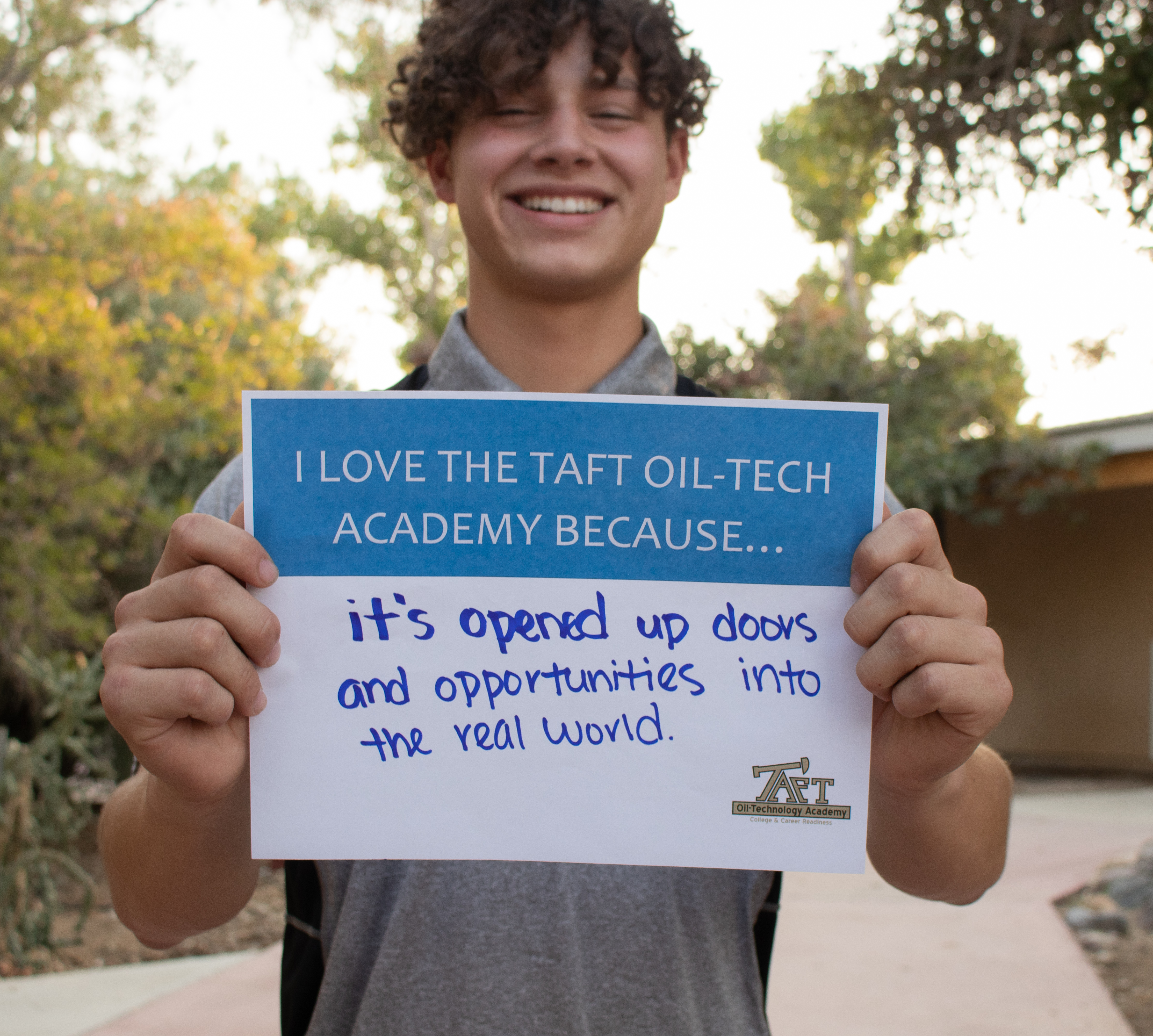 Student Drake - "I love Taft Oil-Tech Academy because..."it's opened up doors and opportunities into the real world"